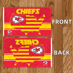 Haute qualité 3x5ft pour équipe de Football <span class=keywords><strong>NFL</strong></span> conception personnalisée bannière Kansas City Chiefs drapeaux 100% Polyester Stock toutes les équipes - Product Image 5