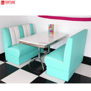 Americano <span class=keywords><strong>diner</strong></span> stand in pelle ristorante booth retro ristorante mobili - Product Image 1