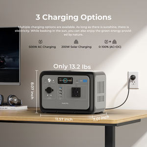 [Entrepôt à l'étranger] Centrale électrique UPS silencieuse 800W Batterie LiFePO4 512Wh <span class=keywords><strong>Powerbank</strong></span> Station d'alimentation portable Générateur solaire - Product Image 2