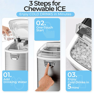 Bán Buôn Điện <span class=keywords><strong>Mini</strong></span> Ngay Lập Tức Xách Tay Thép Không Gỉ Vuông Máy Làm Đá Với Nước Đóng Chai Cho Thức Ăn Nhanh Xe Tải - Product Image 5