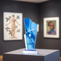 Ensemble de prix de la réunion annuelle élégante K9 Crystal Impression couleur haute définition Trophée commémoratif de conception de voile créative