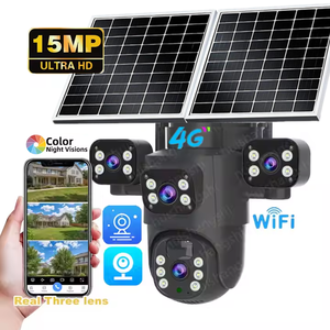 Eseecloud 2.4G 5G Wifi 3 ống kính 15MP 4G Thẻ Sim năng lượng mặt trời PTZ máy ảnh ngoài trời mạng không dây Bullet giám sát CCTV Camera An Ninh - Product Image 1