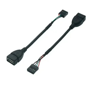 9-pin USB Motherboard Internal Header ke USB 2.0 Bus Adapter Chassis Built-in kabel untuk komputer Desktop kabel
