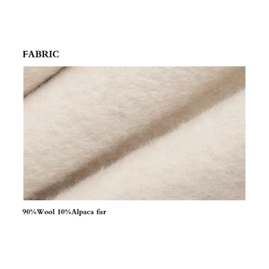 2025 Otoño-Invierno nueva llegada de lana de alta calidad mezcla de lana de alpaca hecho a mano abrigo de mujer con cuello levantado - Product Image 3