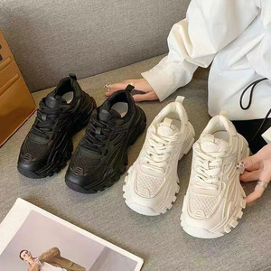 Fashion Thick Soled Casual Shoes Trendy Breathable Mesh Old <strong>Daddy</strong> Shoes Lace up Elevated Sports Shoes for Women - Product Image 4