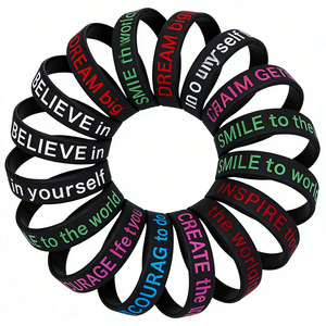 Pulseras de Silicona con Diseño Geométrico Inspirador Dream Big, Paquete de 6, Resistentes al Agua, Motivacionales, Decorativas - Product Image 2