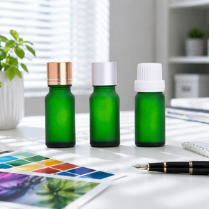 Flacons compte-gouttes cylindriques en verre mat noir/transparent/bleu/vert/ambre/givré de 5 ml à 50 ml pour sérum de soin de la peau et huiles essentielles - Product Image 2