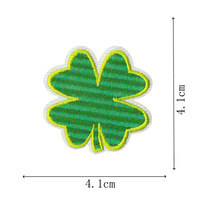 Patch en tissu brodé personnalisable pour costume de la Saint-Patrick, décoration de fête, trèfle, feuilles vertes, fil à broder