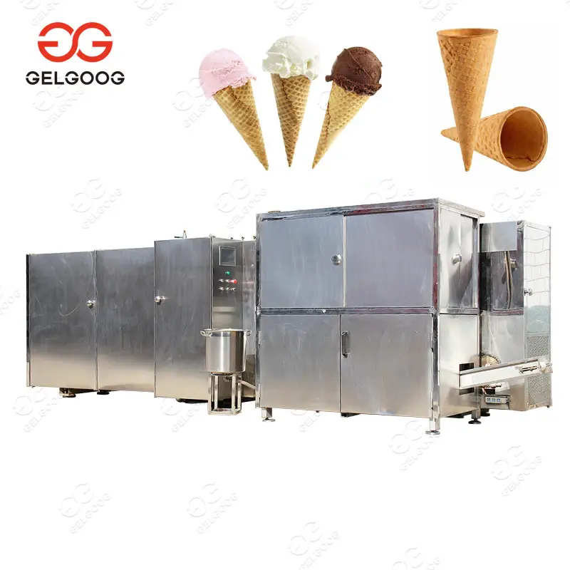เครื่องทำวาฟเฟิลอัตโนมัติเต็มรูปแบบ,เครื่องทำไอศกรีมทรงกรวยรีดน้ำตาลสำหรับทำขนมเจลาโต้ Kuih Kapit