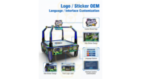 Table de hockey sur air de qualité commerciale, machine de jeu d'arcade, 2 à 4 joueurs, éclairage LED, simulateur de hockey à monnayeur