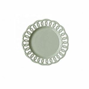 <span class=keywords><strong>Assiette</strong></span> de présentation en céramique Joy Tableware, bord creux, style vintage, vert clair, en porcelaine, pour salade, idéale pour les fêtes - Product Image 3