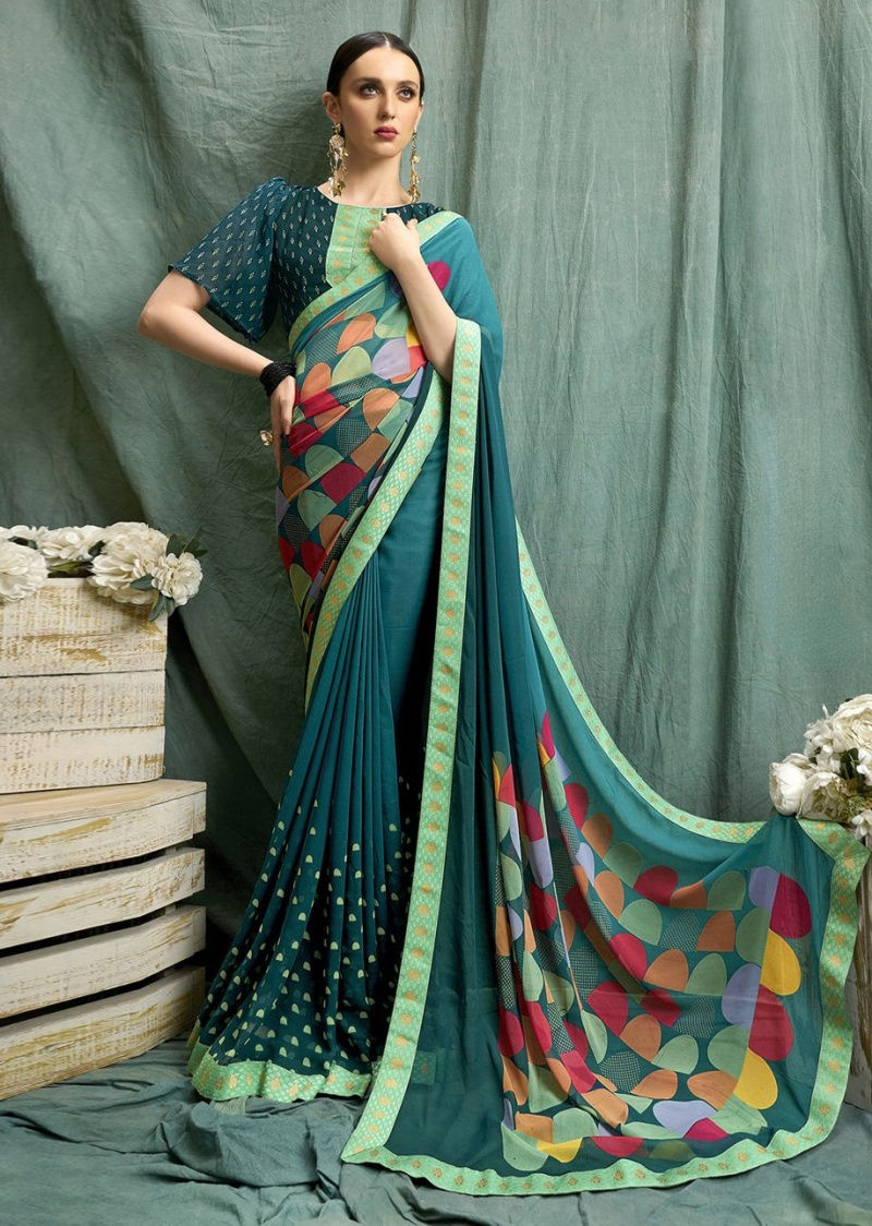 sipo雪纺纱丽婚礼女印度和巴基斯坦标准尺寸配衬衫纱丽礼服 - buy