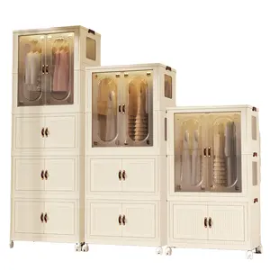 China-Made Eco-Friendly Injection Plastic Storage Cabinet Foldable Collapsible Bins Multi-Use Closet Organizer
