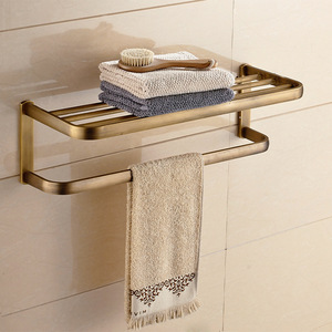 <span class=keywords><strong>Set</strong></span> Portasciugamani in Rame Stile Europeo Antico con Finitura in Ottone Anticato, Design a Barra Singola/Doppia per <span class=keywords><strong>Bagno</strong></span> d'Hotel - Product Image 2