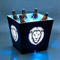 Seau à glace en plastique à double paroi de 10 L avec LED à 7 couleurs changeantes, idéal pour les boissons de fête