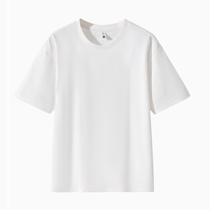 T-shirt da uomo vintage distressed a maniche corte in cotone pettinato traspirante, vestibilità ampia, per adolescenti, di tendenza, all'ingrosso, supporto OEM e ODM per il commercio transfrontaliero estivo - Product Image 1