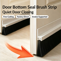 Brosse de joint de porte industrielle en PVC avec poils en nylon flexibles pour barrière anti-cafards, insectes et courants d'air