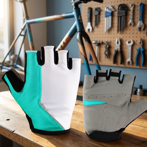 Gants de cyclisme unisexes mi-doigts pour VTT, respirants, compatibles écran tactile, enduits de polyuréthane avec fermeture auto-agrippante - Product Image 3