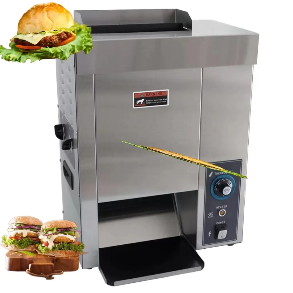 Machine à Hamburger Verticale Automatique Petit Déjeuner Sandwich Oeuf Machine à Hamburger Grille-pain Machine à Hamburger Machine à Pain