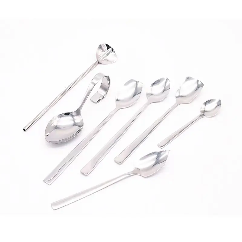 Juego de cubiertos de acero inoxidable para boda, juego de cucharas modernas de lujo para té, postre, Yogurt, ensalada y café