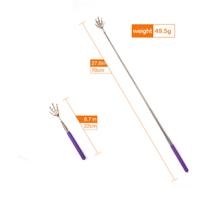 Extensível telescópico de aço inoxidável, prático, acessório de massagem e arranhões, de aço inoxidável - Product Image 3