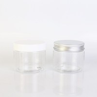 Pot en Plastique PET Transparent Ambré Blanc pour Emballage Alimentaire et Cosmétique, Vente en Gros, 1oz 2oz 4oz 6oz 8oz, avec Couvercles Noirs Blancs Dorés Argentés