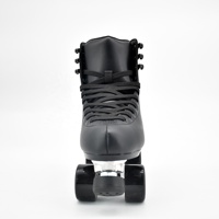 Patins à roulettes en ligne réglables à 4 roues avec roues en PU, frein réglable, chaussures de roller d'extérieur en microfibre, chrome