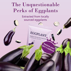 Máscara de arcilla de barro de berenjena para cuidado de SPA coreano, <span class=keywords><strong>exfoliante</strong></span> antienvejecimiento, piel brillante, máscara Facial de arcilla púrpura - Product Image 6