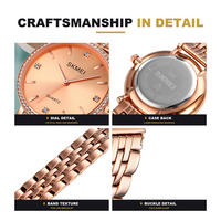 Montre à quartz SKMEI 2006, nouvelle édition limitée pour femmes, boîtier en alliage, cadran en verre, analogique, étanche 3 BAR, avec fermoir pliant