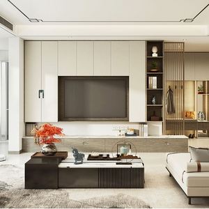 Wooden <b>Tv</b> Cabinet and <b>Modern</b> <b>Stand</b> Set for Cohesive Living Room Furniture Arrangement - Product Image 5