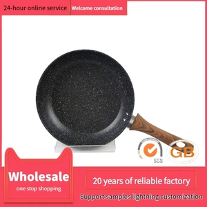 Sartenes Panci antiadherentes de piedra médica de alta calidad, utensilios de cocina, sartén de aluminio de 20cm con mango de madera - Product Image 4