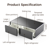 Table basse réfrigérée Primst Model TB135 135L avec deux tiroirs réfrigérants pour salon