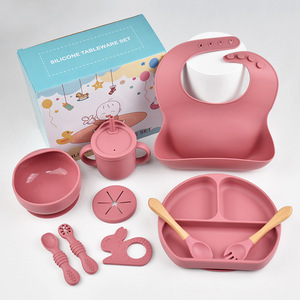 Nouvel ensemble d'assiettes et de bols d'alimentation pour bébé en silicone de qualité alimentaire avec compartiments, personnalisable - Product Image 4