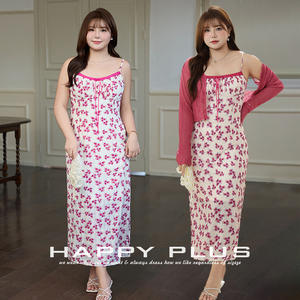 ชุดเดรสลายดอกไม้ Freud Dream สำหรับผู้หญิง ทรงหลวม คอวี ไซส์พลัส ชุดเดรสฤดูร้อนสีชมพูกุหลาบ รุ่น N9278 - Product Image 5