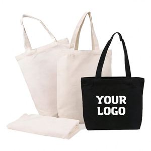 Sac de shopping en toile de coton bio recyclé, grand format, réutilisable, personnalisé avec logo, OEM ODM - Product Image 1