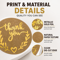 Étiquettes autocollantes rondes en papier kraft personnalisées avec dorure à chaud pour boîtes cadeaux, sacs en papier, emballages de boulangerie, logo OEM