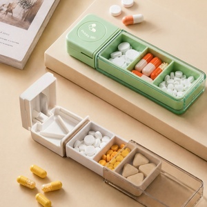 Support OEM Mini Medicine <b>Tablet</b> Pill Storage Box 3 Compartments Travel Pill Organizer Small PP Pill Case <b>Container</b> - Product Image 6