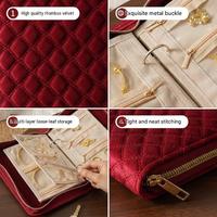 Pochette à bijoux mignonne en velours avec fermeture éclair, sac à bijoux de voyage, rangement pour accessoires, étui à bijoux en velours avec fermeture éclair et logo personnalisé
