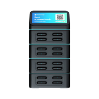 Banco de Energía Compartido de 16 Ranuras Apilables, Resistente al Fuego, ABS, 4G+WiFi, Sin Pantalla, Escaneo de Código QR, Compatible con Laptop, Cámara, Reloj Inteligente