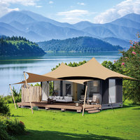 Tente de camping hôtelière modulaire préfabriquée en tissu PVDF de haute qualité, coupe-vent, personnalisable, prête à l'emploi, confortable pour les centres de villégiature