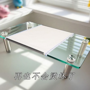 Tempered Glass Laptop Stand 40x24x4cm Transparent <b>Desktop</b> Cooling Plate For Laptops - Product Image 4