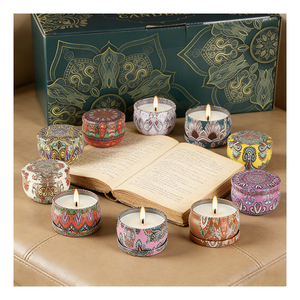 Coffret Cadeau de Bougies Non Toxiques en Pot – Cire Naturelle, Aromathérapie, Emballage pour Boutiques de Bien-être, Sélection pour Présentation de Fêtes - Product Image 2