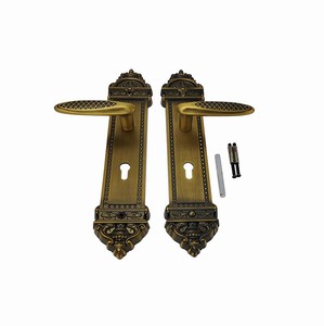 Ensemble de poignées de porte et de fenêtre en laiton doré foncé vintage de haute qualité, serrure de sécurité durable en alliage de zinc pour porte en bois de luxe - Product Image 5
