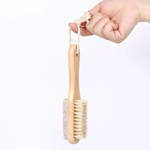 Cepillo para Pies <span class=keywords><strong>de</strong></span> Cerdas Naturales, <span class=keywords><strong>Piedra</strong></span> Pómez Volcánica Exfoliante, Removedor <span class=keywords><strong>de</strong></span> Callos para Pedicura con Mango <span class=keywords><strong>de</strong></span> Madera - Product Image 4