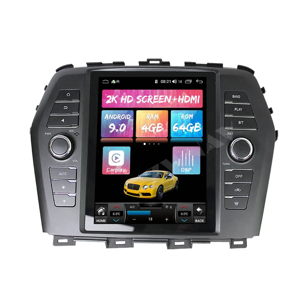 Tesla Gaya Vertikal Layar Android 9 Mobil Video Player GPS untuk NISSAN Maxima 2016 Mobil Gps Navigasi Stereo 4 + 64GB Radio Mobil