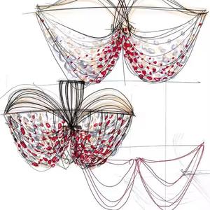 Lampadario di cristallo di lusso moderno personalizzato per la Lobby dell'hotel Non Standard Duplex edificio aziendale luci regolabili in altezza - Product Image 5