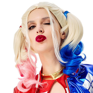 Kostum Halloween Harley Quinn, kostum Suicide Squad Harley Quinn, setelan Suicide Squad, kostum Harley Quinn, kostum Halloween Dewasa