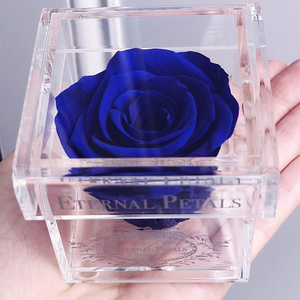 Tùy Chỉnh <span class=keywords><strong>Acrylic</strong></span> Hoa Duy Nhất Cube Hộp <span class=keywords><strong>Acrylic</strong></span> Bảo Quản Hộp Hoa Hồng - Product Image 2