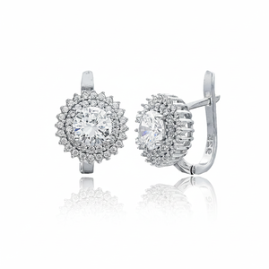 Silver Diamond Style Dainty Earrings Turkish Handmade Wholesale 925 Sterling Silver Jewelry for Woman - Product Image 2