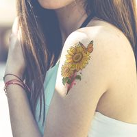 Tatouage Temporaire Adulte Fille Cuisse Poitrine 3D Aquarelle Cheval Elk Temp Tatoo Autocollant Bras Dos Corps Art Maquillage